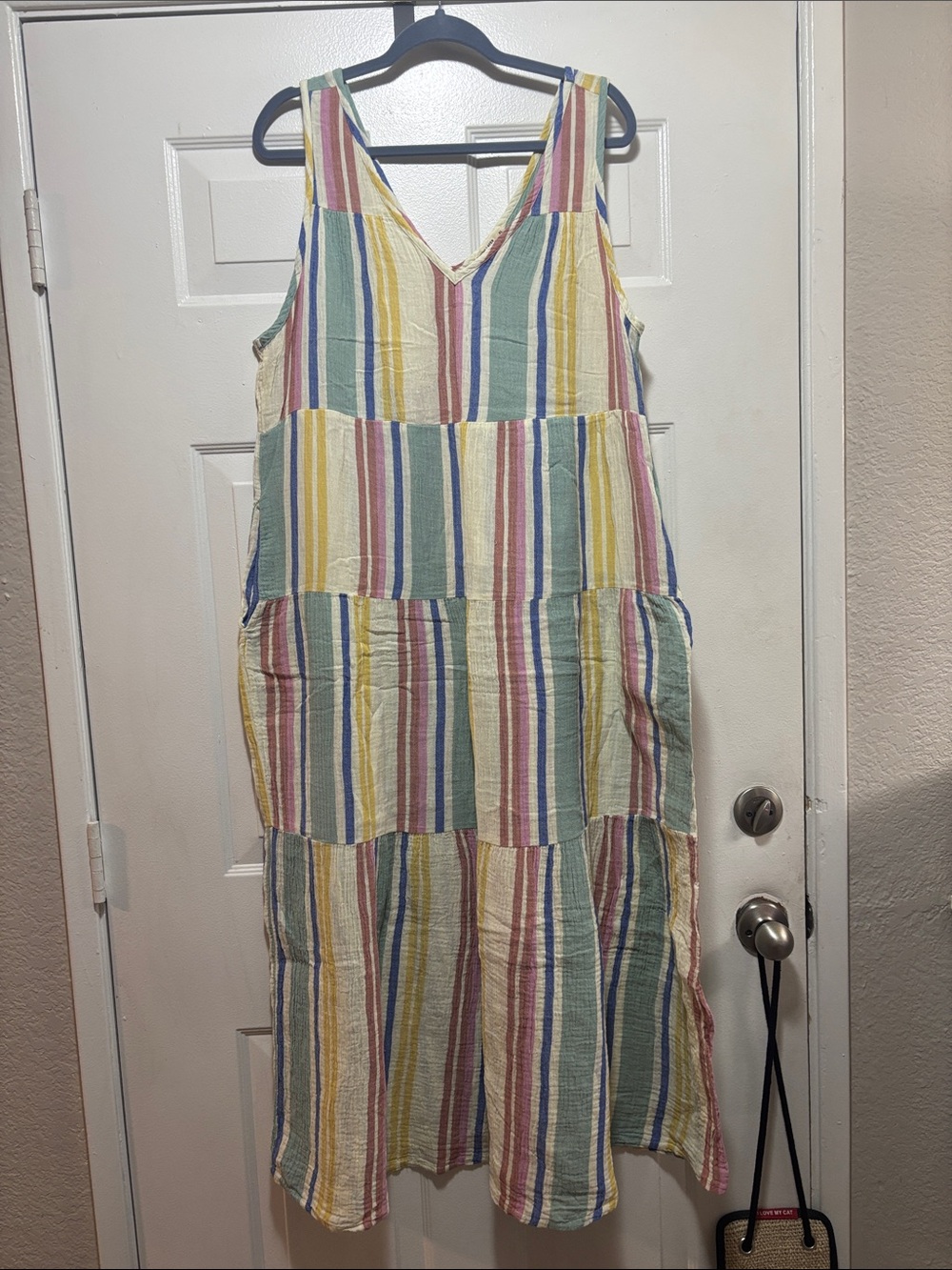 Marine Layer Multicolor Striped Tiered Maxi Dress — Pastel Stripes